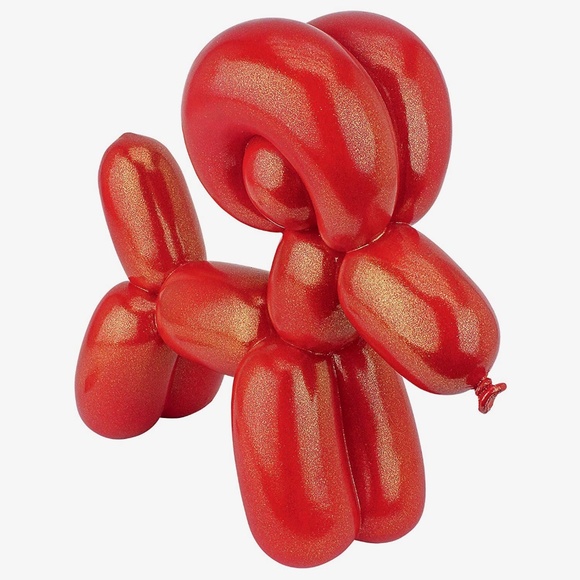 Balloon Animal Red Sparkle Dog Art Sculpture Design Toscano Hand-Cast / Finished - Picture 6 of 6